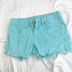 Corduroy aqua shorts
